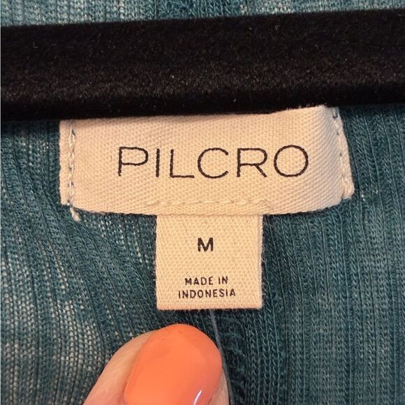 NWT ANTHROPOLOGIE PILCRO Andie Ribbed Tissue Top  Teal Women’s Size Medium - Picture 6 of 9